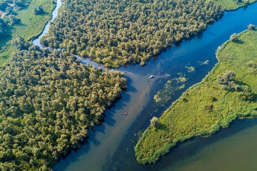 Luchtfoto Biesbosch, Gat van den Kleinen Hil