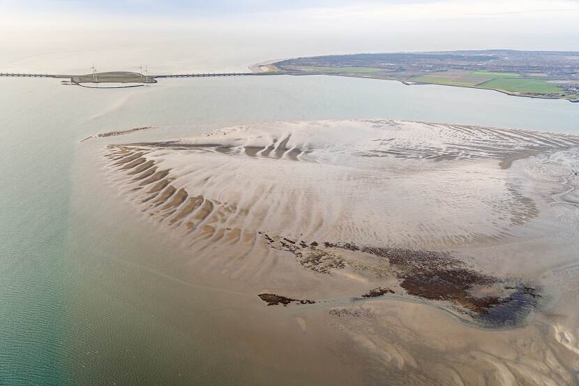 Roggenplaat vanuit de lucht gezien